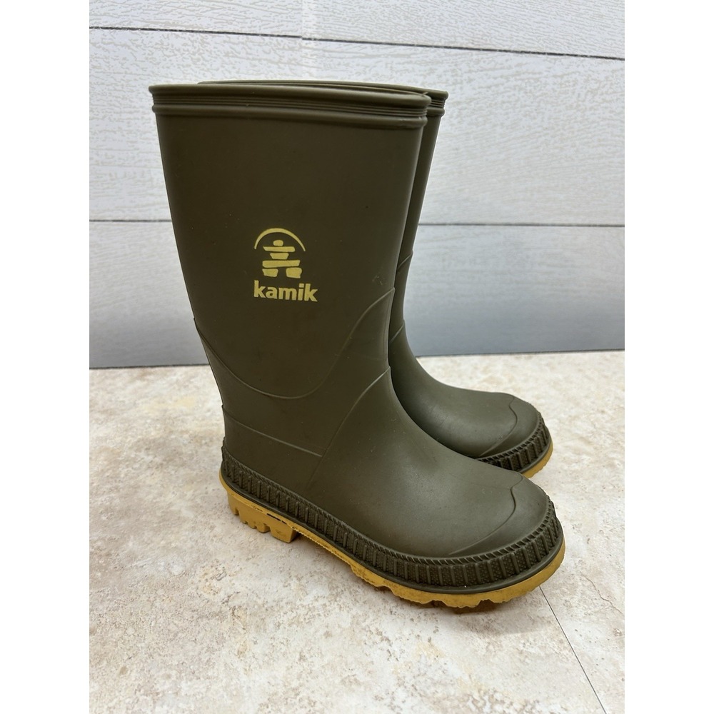Kamik Olive Green and Tan Rain & Snow Boots